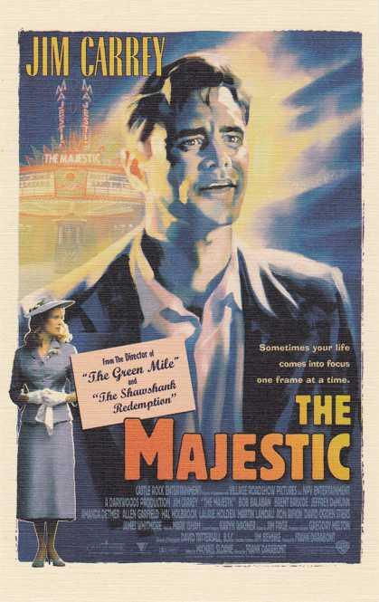 Jim Carrey in The Majestic - Movie Poster on Postcard - Linen