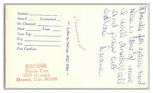 Postcard QSL Radio Card From Denver Colo. Colorado KGC-2295 