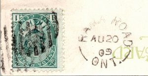 Postcard Orillia Ontario c1909 Lake Couchiching RARE Split Ring Cancel Rama Road
