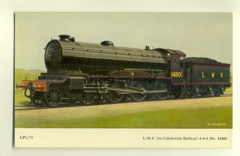 ry659 - LMS Steam Train no 14800 - art postcard