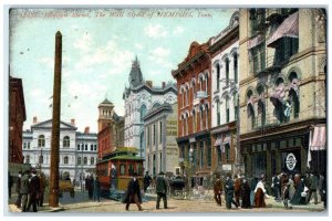 c1910 Madison Street Wall Street Memphis Tennessee TN Vintage Unposted Postcard