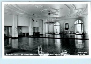 RPPC WHITE SULPHUR SPRINGS, WV ~ Ballroom THE GREENBRIER c1950s   Postcard