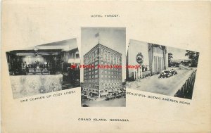 2 Postcards, Grand Island, Nebraska, Yancey Hotel, Multi-View & Artist Rendition