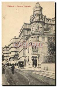 Carte Postale Ancienne Poste Toulon Post and Telegraphs