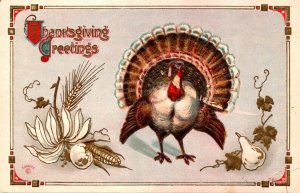 Thanksgiving Greetings With Turkey 1911