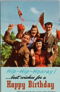 Hip Hip Hooray Happy Birthday Unused AC Press Postcard F85