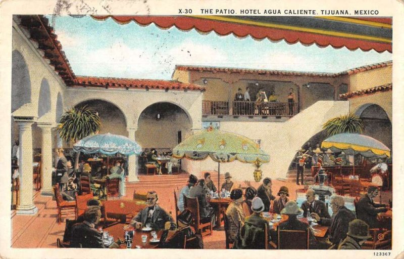 Tijuana Mexico Hotel Agua Caliente The Patio Vintage Postcard AA40991