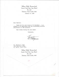 William Childs Westmoreland Signature, Personal Envelope ...