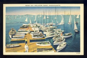 Quincy, Massachusetts/MA Postcard, Quincy Bay, Wollaston, Ships At Dock