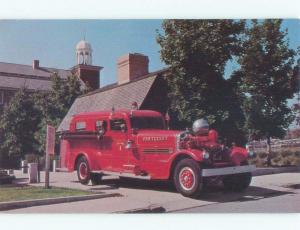 Unused 1976 POSTCARD SHOWING 1940S FIRE ENGINE Pawtucket Rhode Island RI E7232