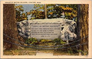 Massachusetts Concord Graves Of British Soldiers 1947