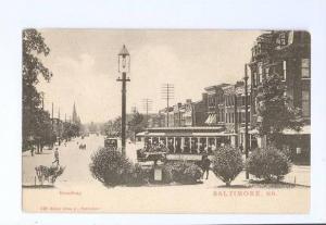 LP63  Baltimore, Maryland, MD, Postcard, Broadway St., View,