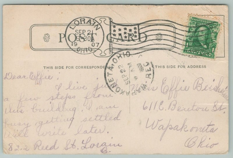 Lincoln Ohio~Public Library Entrance~c1910 Postcard