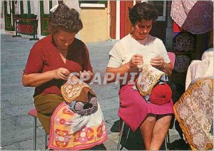 Modern Postcard the Burano lace makers