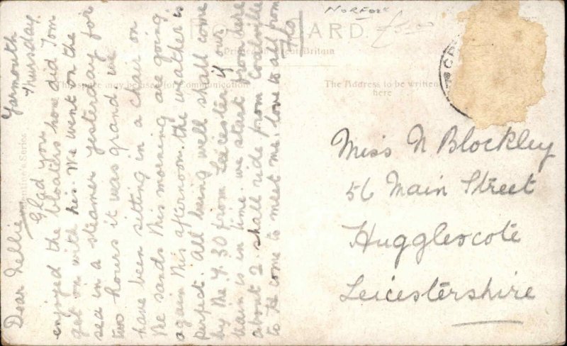 YARMOUTH NORFOLK Scenic Railway RAILROAD TRAIN STATION Vintage GEL PC