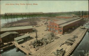 Quincy MA Fore River Ship Yards c1910 Postcard #2