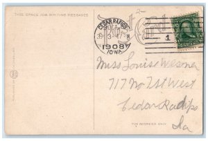 1908 Interstate Schools Exterior Building Cedar Rapids Iowa IA Vintage Postcard