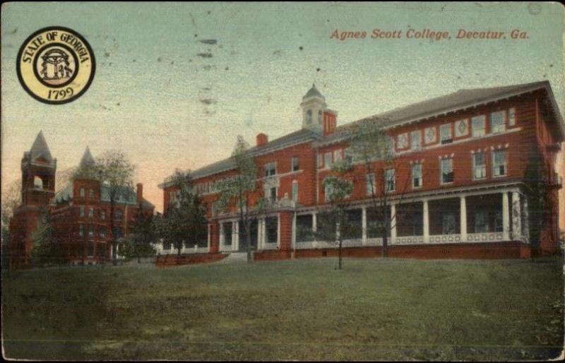 Decatur GA Agnes Scott College c1910 Postcard