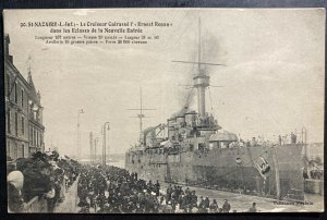 Mint WW 1 St Nazaire France Real picture Postcard Navy Battleship Ernest Renan