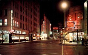 Oklahoma City Oklahoma OK Neon Signs Main Street Vintage Postcard