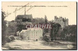 Postcard Old water mill surroundings Saumur Montreuil Bellay The castle and t...