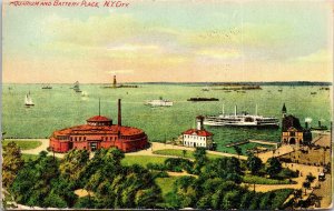 Aquarium Battery Place New York City NYC Aerial View Postcard Poughkeepsie NY