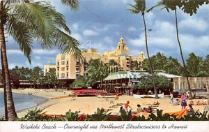 Waikiki Beach Overnight via North west stratocruisers to Hawaii Airplane 1951 