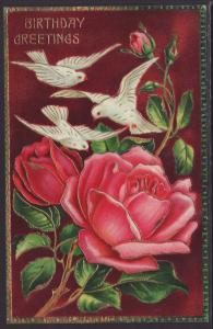 Birthday Greetings,Roses,Doves