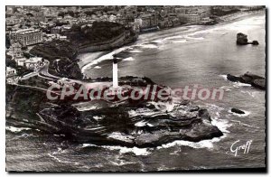 Old Postcard Biarritz Le Phare View Aerienne Cliffs