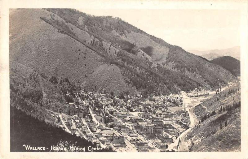 Wallace Idaho Mining Center Real Photo Antique Postcard K98674