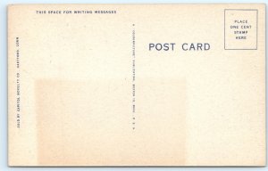 c1940s W. Hartford, CT Noah Webster's Home House Roadside Portrait Linen PC A271