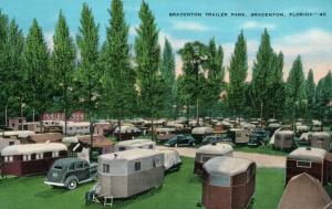 BRADENTON FL TRAILER PARK 1943 VINTAGE POSTCARD