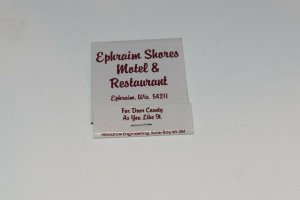 Ephraim Shores Motel & Restaurant Ephraim Wisconsin 20 Strike Matchbook