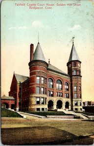 Vtg Bridgeport Connecticut CT Fairfield County Court House 1910s Postcard