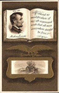 Abraham Lincoln No Modication Decorative Book Border c1910 Postcard