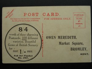 Kent WYNDHAM SERIES Promotional Postcard to OWEN MEREDITH of Bromley c1906 PC