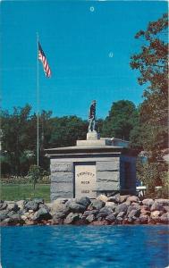 Weirs Beach New Hampshire~Endicott Rock Statue~1950s Postcard