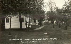 Alexandria MN Lutheran Bible Institute Cottages Mt. Carmel Real Photo Postcard