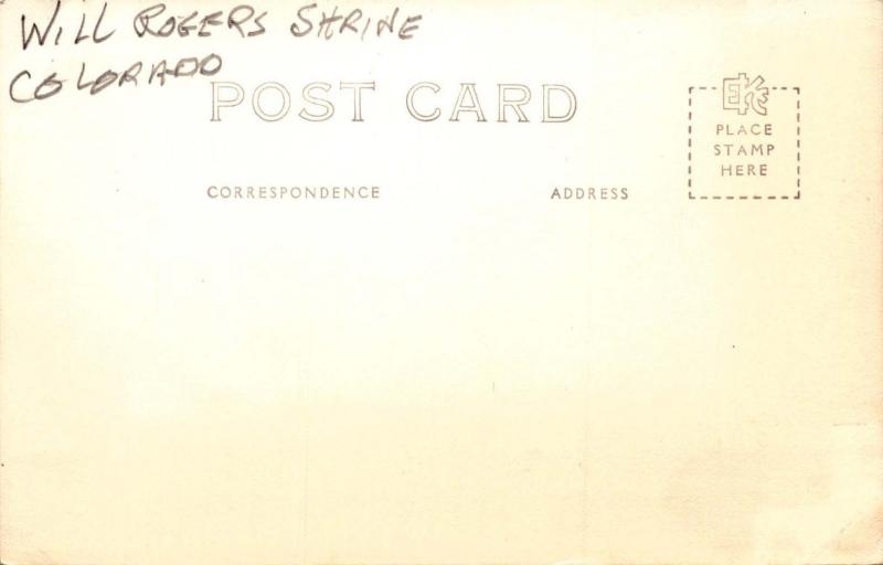 RPPC Will Rogers Shrine of the Sun and Highway, Colorado Springs  Postcard A24