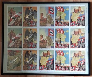 THIRD 3RD REICH COMPLETE UNCUT SHEET 15 ORIGINAL POSTCARDS NUREMBERG RALLY 1939