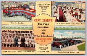 K23/ Atlantic City New Jersey Postcard Linen Captain Starn's Restaurant 74