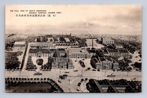 SOUTH MANCHURIA RAILWAY COMPANY TRAIN DEPOT DAIREN CHINA POSTCARD (c.1910)