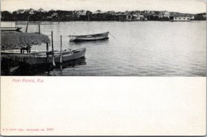 1900s UB Postcard Fort Pierce, Fla - boats at dock - EC Kropp 2961