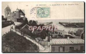 Postcard Old Treport The Public Garden and the Rue Alexandre Papin