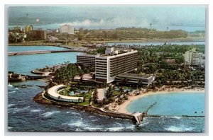 Caribe Hilton Hotel Aerial View San Juan Puerto Rico PR UNP Chrome Postcard R11