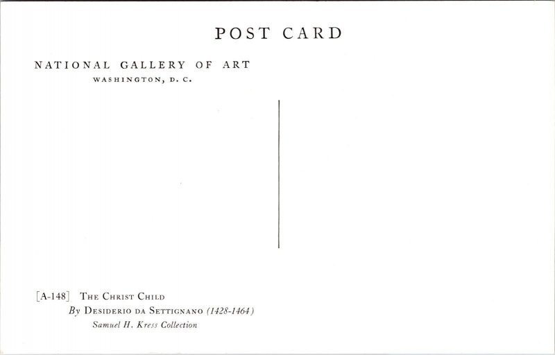 Christ Child National Gallery Art Washington Dc Kress Collection Postcard 