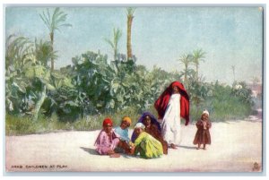 c1910 Arab Children Playing Picturesque Egypt Oilette Tuck Art Postcard