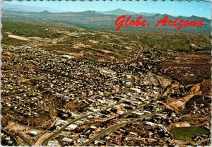 Globe, AZ Arizona  AERIAL/BIRD'S EYE VIEW Gila County~Highway 60~70 4X6 Postcard