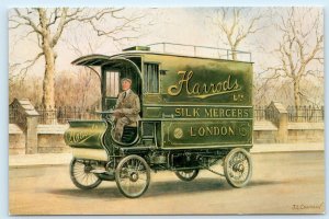 1905 PEUGEOT DELIVERY VAN ~Repro HARROD'S LONDON J.L. Chapman Art 4x6 Postcard