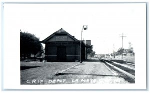 c1960 Crip Depot La Porte City Iowa IA Train Depot Station RPPC Photo Postcard